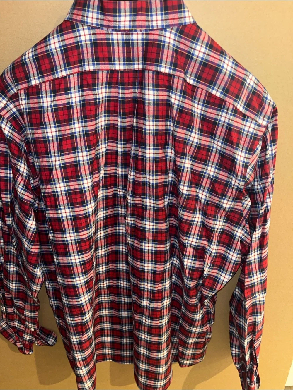 Polo Ralph Lauren Men’s Red White & Blue Plaid XXL Classic Fit B/F Shirt Mint